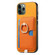 iPhone 11 Pro Retro Cross Leather Ring Side Insert Card Bag MagSafe Phone Case - Yellow