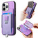 iPhone 11 Pro Retro Magsafe Cross Leather Pull-Out Card Bag Back Phone Case - Purple
