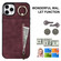 iPhone 11 Pro Retro Ring and Zipper RFID Card Slot Phone Case - Wine Red