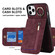 iPhone 11 Pro Retro Ring and Zipper RFID Card Slot Phone Case - Wine Red