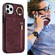 iPhone 11 Pro Retro Ring and Zipper RFID Card Slot Phone Case - Wine Red