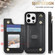 iPhone 11 Pro Rhombic Dual Buckle Card Slots Phone Case with Lanyard - Black