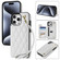 iPhone 11 Pro Rhombic Dual Buckle Card Slots Phone Case with Lanyard - White