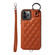 iPhone 11 Pro Rhombic Texture Card Bag Phone Case with Short Lanyard - Brown