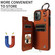 iPhone 11 Pro Rhombic Texture Card Bag Phone Case with Short Lanyard - Brown