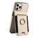 iPhone 11 Pro Ring Multifunctional Vertical Flip Wallet Back Cover Leather Phone Case - Beige