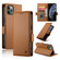 iPhone 11 Pro Side Buckle Magnetic Frosted Leather Phone Case - Brown