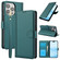 iPhone 11 Pro Skin Feel Pure Color Card Slots Leather Phone Case with Dual Lanyard - Green