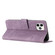 iPhone 11 Pro Skin Feel Stripe Pattern Leather Phone Case with Lanyard - Purple