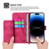 iPhone 11 Pro Skin-feel Flowers Embossed Wallet Leather Phone Case - Wine Red