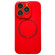 iPhone 11 Pro Small Window Acrylic Glass Lens MagSafe Silicone Phone Case - Red