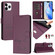 iPhone 11 Pro Smile Embossing RFID Leather Phone Case - Violet