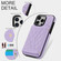 iPhone 11 Pro Splicing Rhombic Texture Card Bag Phone Case with Long Lanyard - Purple