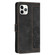 iPhone 11 Pro Tulips Embossed Leather Phone Case with Lanyard - Black