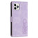iPhone 11 Pro Tulips Embossed Leather Phone Case with Lanyard - Purple
