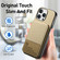 iPhone 11 Pro Twill Fabric Leather Vertical Flip RFID Card Bag Phone Case - Khaki