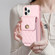 iPhone 11 Pro Vertical Metal Buckle Wallet Rhombic Leather Phone Case - Pink