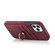 iPhone 11 Pro Vintage Patch Leather Phone Case with Ring Holder - Red