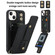 iPhone 11 Pro Wristband Vertical Flip Wallet Back Cover Phone Case - Black