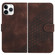 iPhone 11 Pro YX0060 Elephant Head Embossed Phone Leather Case with Lanyard - Coffee