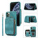 iPhone 11 Pro Zipper Card Bag Back Cover Phone Case - Turquoise