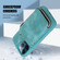 iPhone 11 Pro Zipper Card Bag Back Cover Phone Case - Turquoise