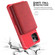 iPhone 11 Pro Zipper Wallet Card Bag PU Back Case - Red