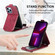 Zipper Wallet Vertical Flip Leather Phone Case iPhone 11 Pro - Red