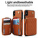 iPhone XS Max AwQuer Crossbody Zipper Wallet Rhombic Leather Back Phone Case - Brown