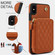 iPhone XS Max AwQuer Crossbody Zipper Wallet Rhombic Leather Back Phone Case - Brown