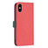 iPhone XS Max BF13 Color Matching Cross Texture Leather Phone Case - Red