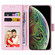 iPhone XS Max Bronzing Painting RFID Leather Case - Rose Flower