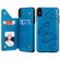 iPhone XS Max Butterfly Embossing Pattern Shockproof Protective Case with Holder & Card Slots & Photo Frame - Blue