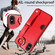 iPhone XS Max Calf Texture Wrist Card Slot Ring Phone Case - Red