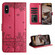 iPhone XS Max Cat Embossing Pattern Leather Phone Case with Lanyard - Red