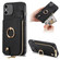 iPhone XS Max Cross Leather Ring Vertical Zipper Wallet Back Phone Case - Black