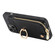 iPhone XS Max Cross Leather Ring Vertical Zipper Wallet Back Phone Case - Black
