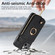 iPhone XS Max Cross Leather Ring Vertical Zipper Wallet Back Phone Case - Black