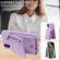 iPhone XS Max Crossbody Lanyard Zipper Wallet Leather Phone Case - Purple