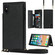 iPhone XS Max Cross-body Square Double Buckle Flip Card Bag TPU+PU Case with Card Slots & Wallet & Photo & Strap - Black