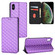 iPhone XS Max Cubic Grid Texture Flip Leather Phone Case - Purple