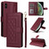 iPhone XS Max Diamond Lattice Leather Flip Phone Case - Wine Red