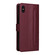 iPhone XS Max Diamond Lattice Leather Flip Phone Case - Wine Red