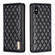 iPhone XS Max Diamond Lattice Magnetic Leather Flip Phone Case - Black