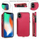 iPhone XS Max Double Flap Zipper RFID Leather Phone Case with Short Lanyard - Red