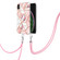iPhone XS Max Electroplating Splicing Marble Flower Pattern TPU Shockproof Case with Lanyard - Pink Flower