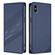 iPhone XS Max Embossed Multi-functional Wallet Retro Leather Phone Case - Dark Blue