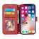 iPhone XS Max Embossed Striped Magnetic Buckle PU + TPU Horizontal Flip Leather Case with Holder & Card Slot & Wallet & Photo Frame & Sling - Red