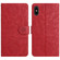 iPhone XS Max Floral Embossed Pattern Leather Phone Case - Red