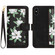 iPhone XS Max Floral Pattern Leather Phone Case with Lanyard - Black